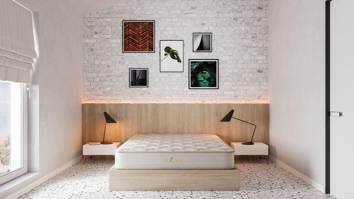 Harvest Green Essentials shown as a firmer-feel example.