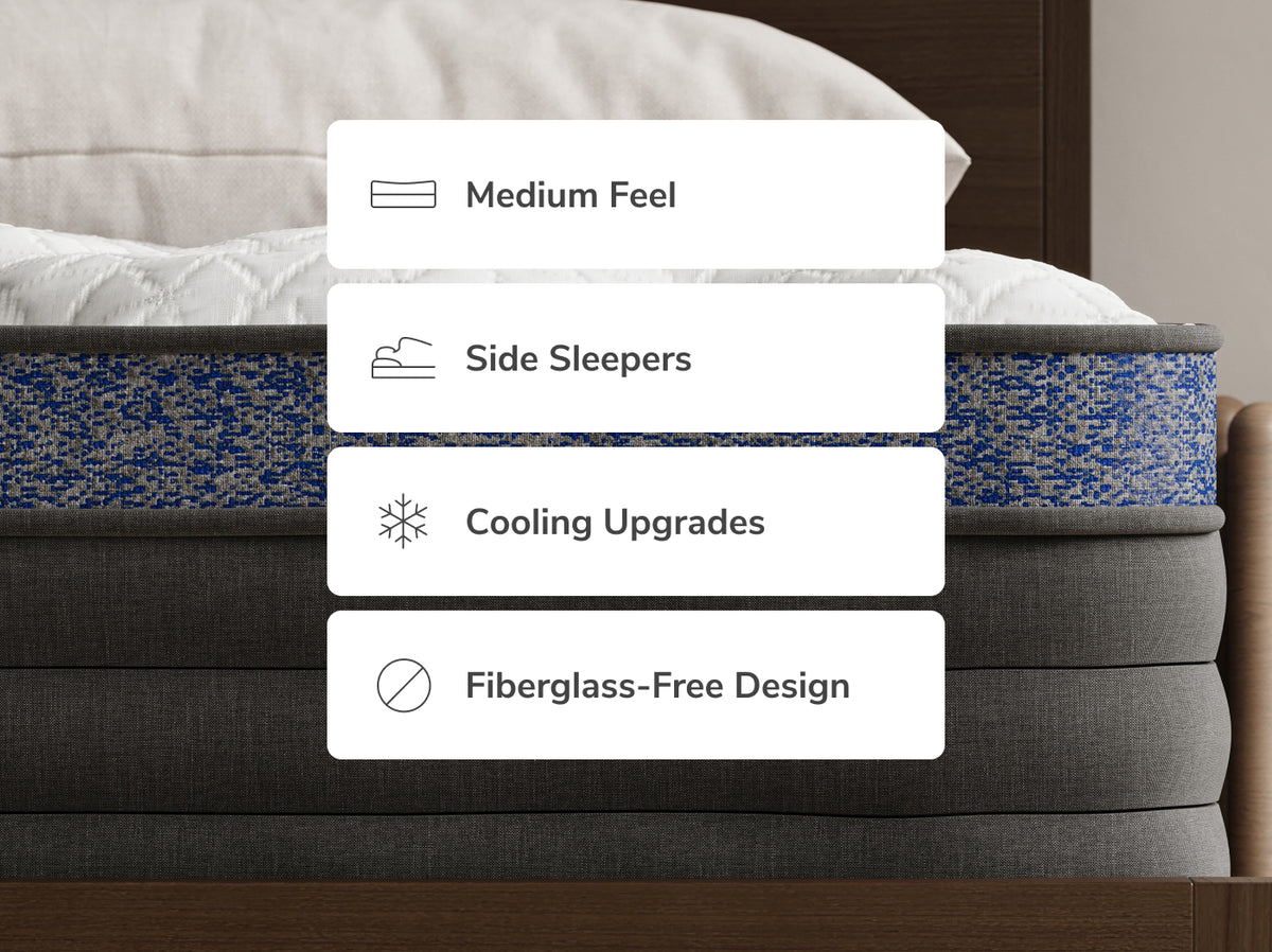 Helix Midnight Luxe mattress profile and medium-feel features