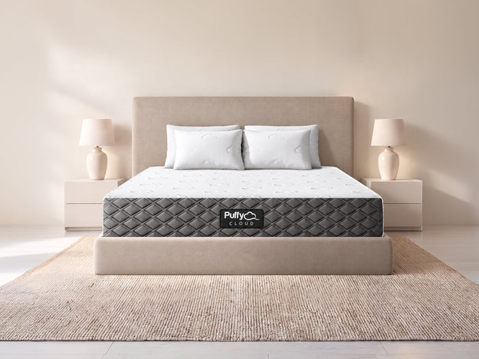 Puffy Cloud Mattress in a bedroom