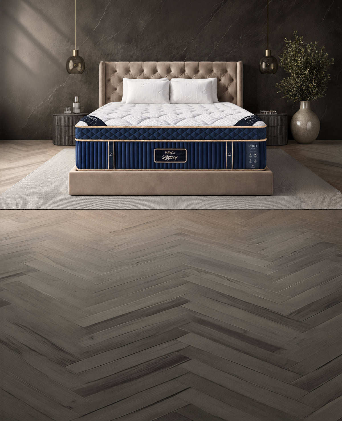 Puffy Legacy Hybrid Mattress in a bedroom