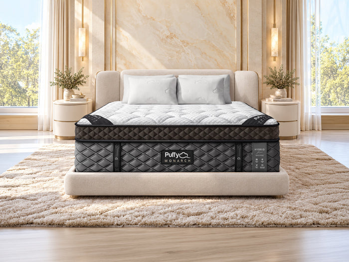 Puffy Monarch Hybrid Mattress in a bedroom