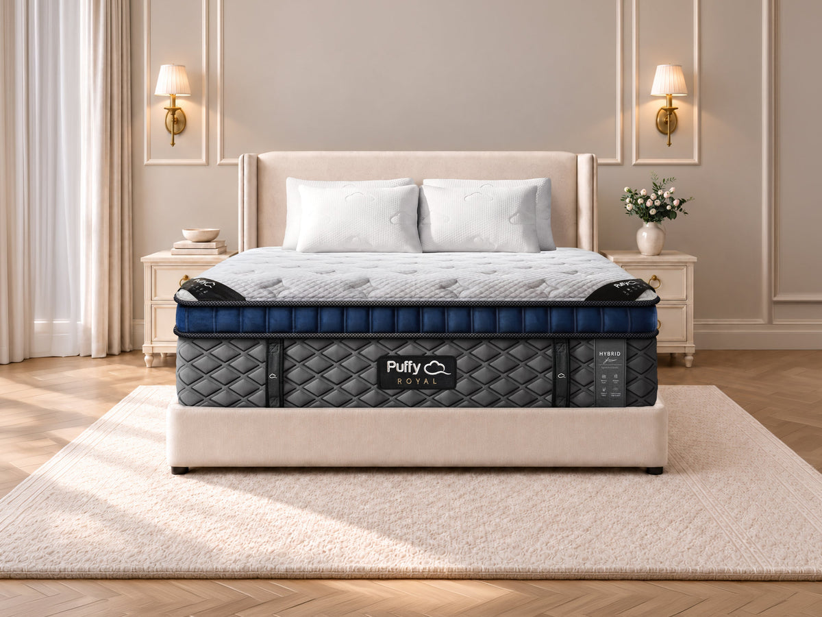 Puffy Royal Hybrid Mattress in a bedroom