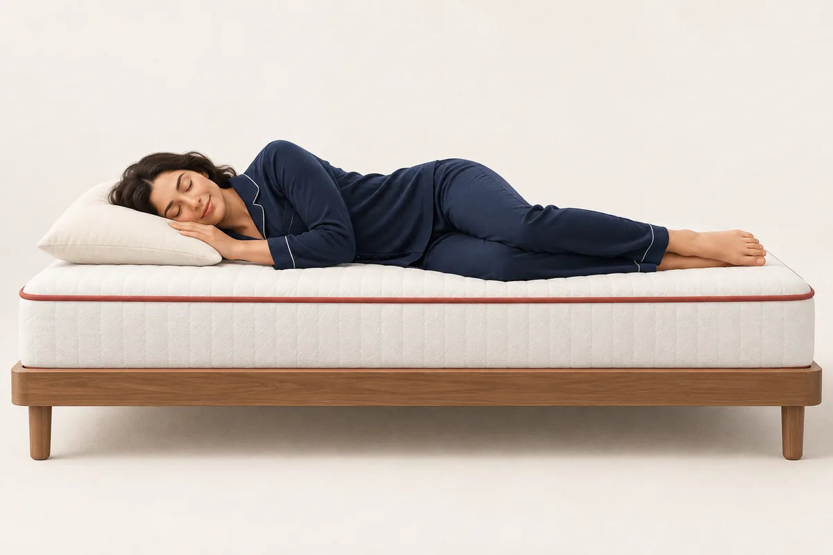 Illustration of an adult side sleeping on a mattress