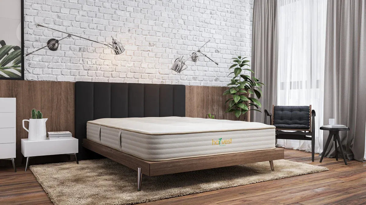 Harvest Green Original mattress in a bright bedroom